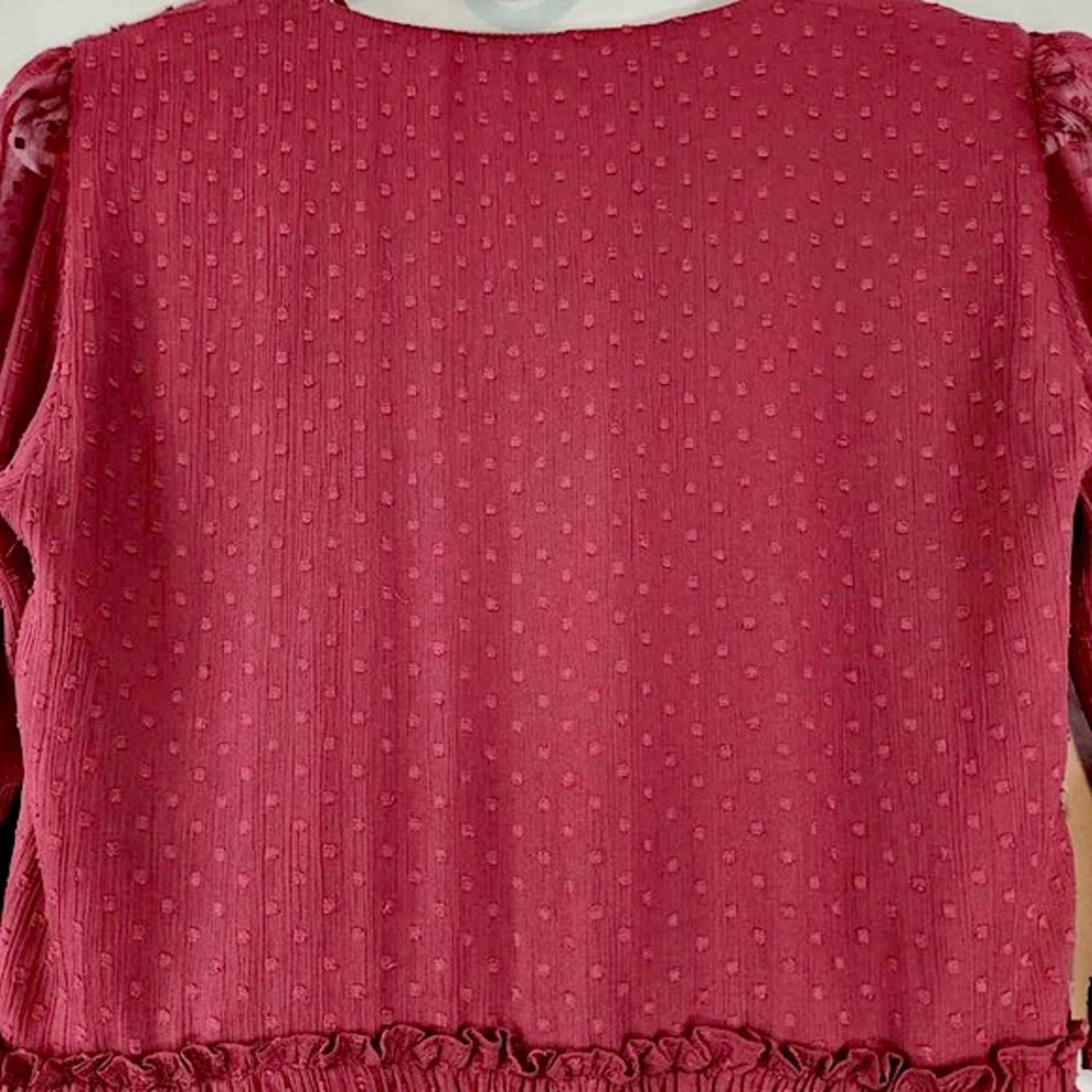 Zara Boho Floral Embroidery Chiffon Dress Sz. Medium - Picture 9 of 11